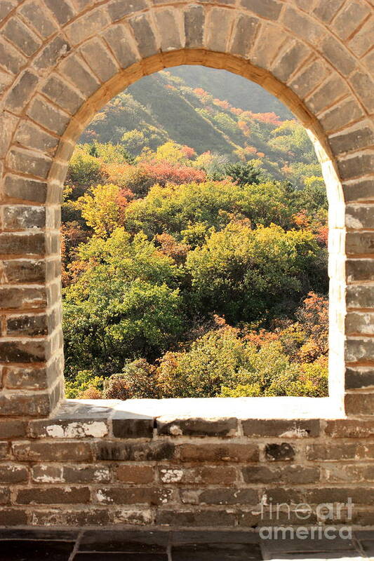 The Great Wall Of China Poster featuring the photograph The Great Wall Window by Carol Groenen