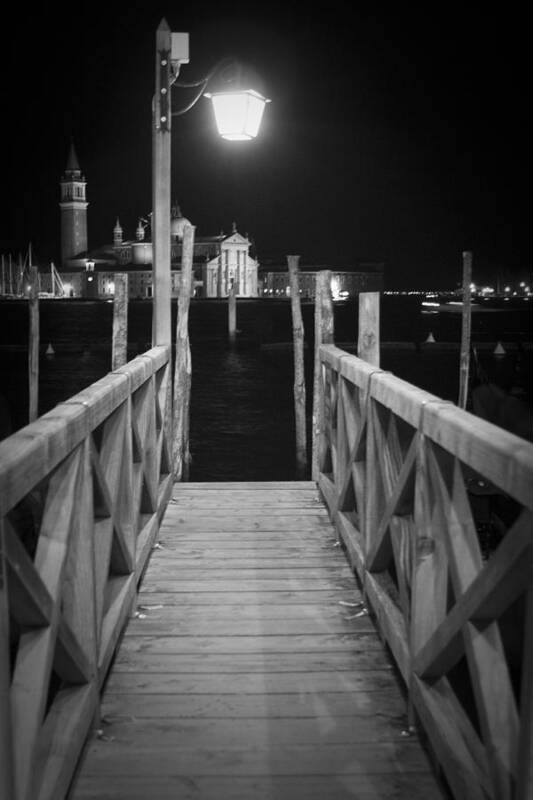 Black And White Poster featuring the photograph The Pier - Venice by Lisa Parrish