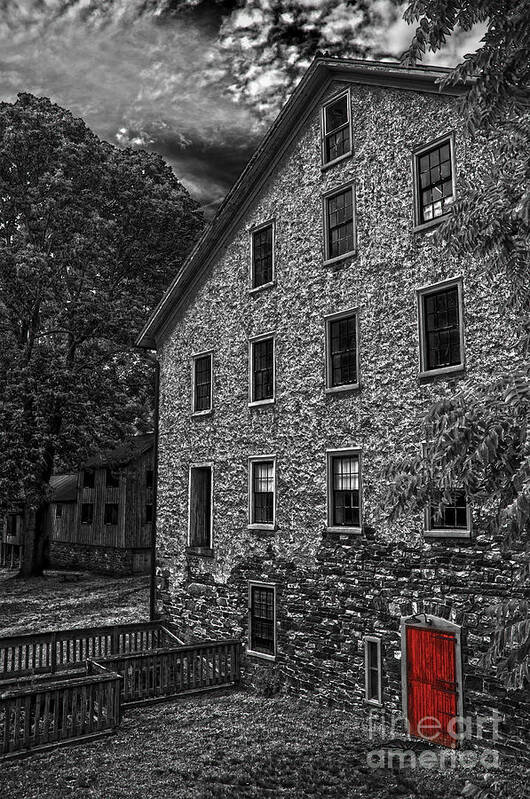 Selective Color Poster featuring the photograph The Red Door by Debra Fedchin