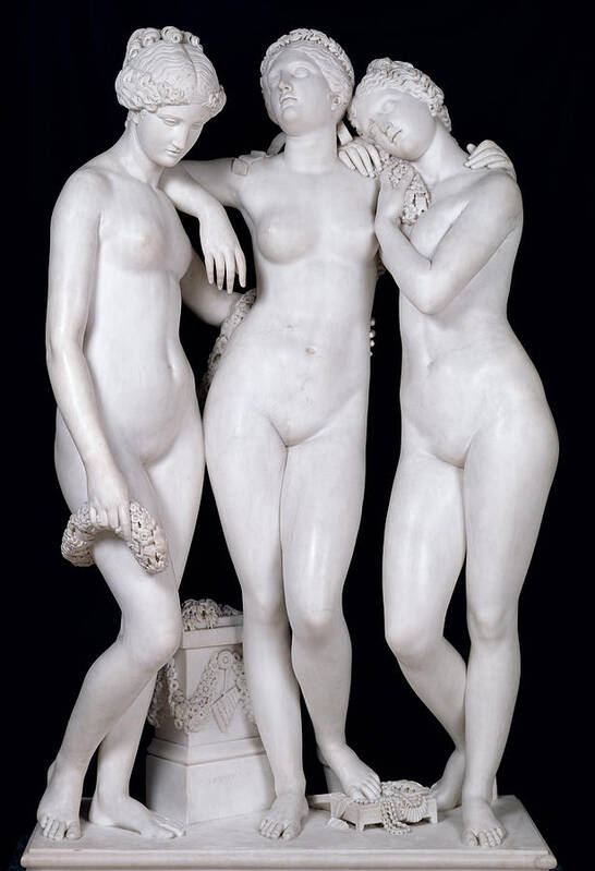 Neo-classical Poster featuring the photograph The Three Graces by James Pradier
