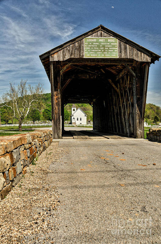 Bridge Poster featuring the photograph Through The Bridge by Mary Carol Story