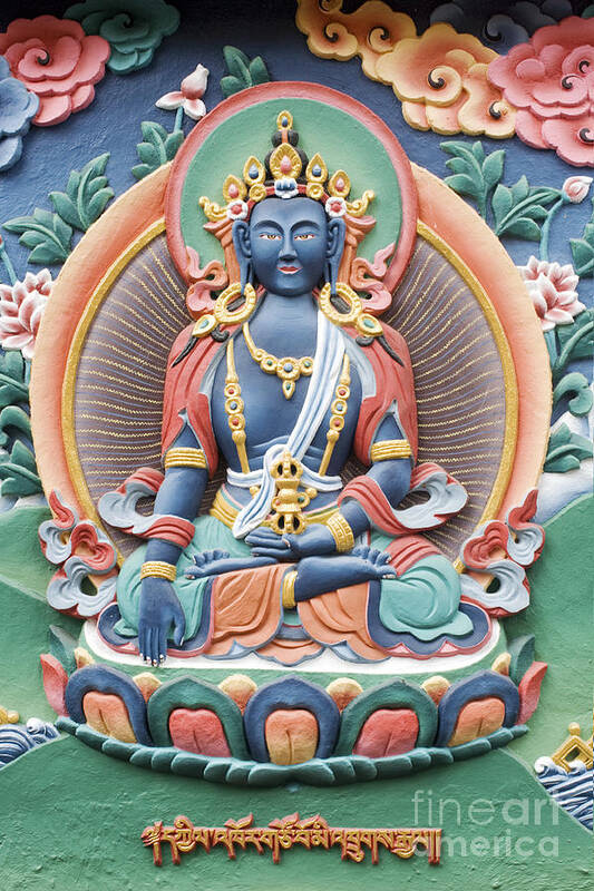 Buddha Poster featuring the photograph Tibetan Buddhist Temple Deity by Tim Gainey