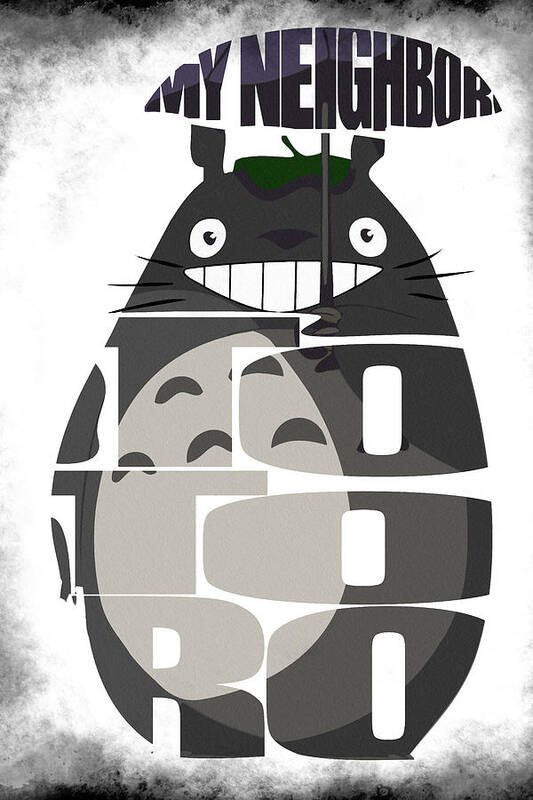 Totoro Poster featuring the digital art Tonari no Totoro - My Neighbor Totoro by Inspirowl Design