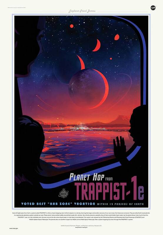 Trappist-1 Poster featuring the photograph Trappist-1 Planetary Tourism by Nasa/jpl-caltech/science Photo Library