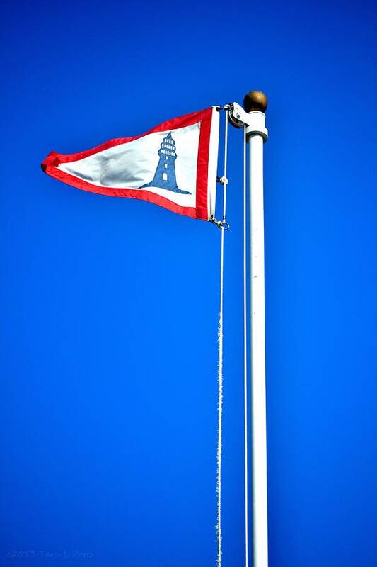 Tybee Island Poster featuring the photograph Tybee Lighthouse Flag by Tara Potts