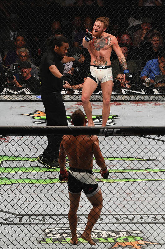 Mma Poster featuring the photograph Ufc 189 Mendes V Mcgregor by Jeff Bottari/zuffa Llc