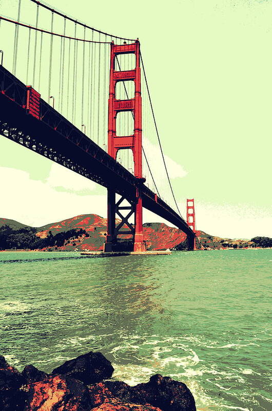 Golden Gate Bridge Poster featuring the photograph Under the Golden Gate by Michelle Calkins