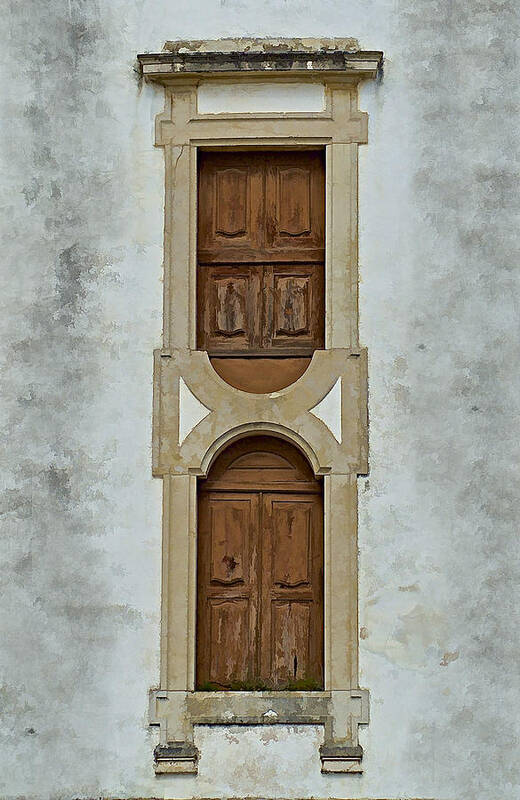 Door Poster featuring the photograph Upside-Down Brown Windows of Portugal by David Letts