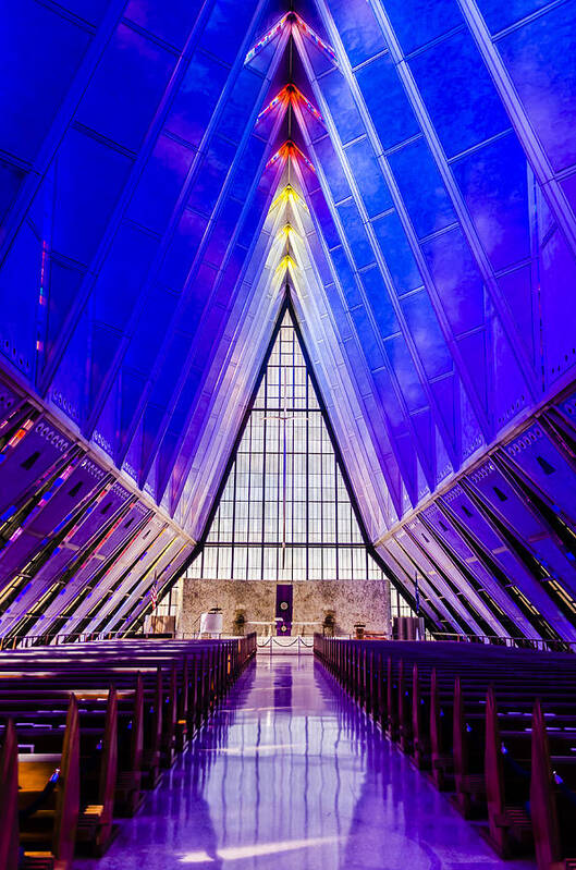 2014 Poster featuring the photograph USAFA Chapel Interior 1 by Alan Marlowe
