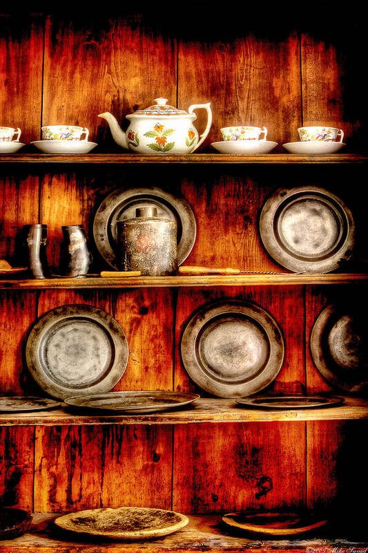 Kitchen Poster featuring the photograph Utensils - In the Cupboard by Mike Savad