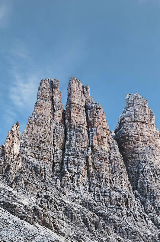 Tranquility Poster featuring the photograph Vajolet Towers, Dolomites, Catinaccio by Paolo Negri