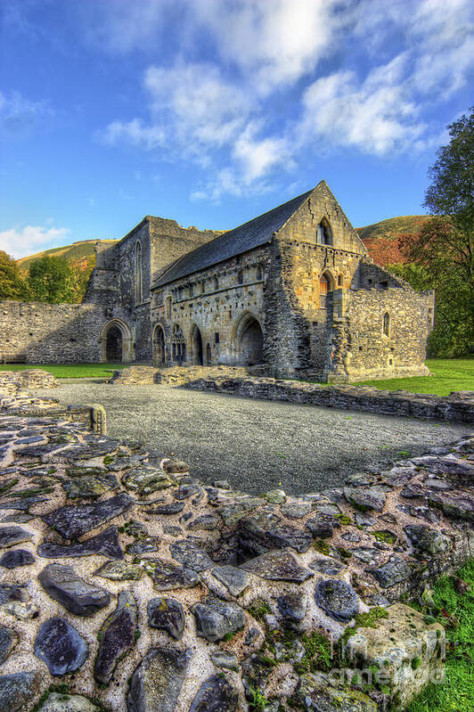 Valle Poster featuring the photograph Valle Crucis Abbey v3 by Ian Mitchell