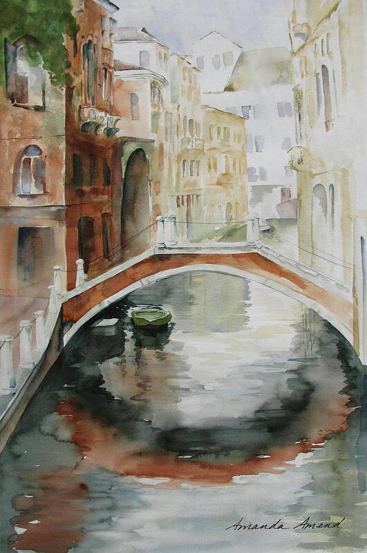 Venice Poster featuring the painting Venice Reflections by Amanda Amend