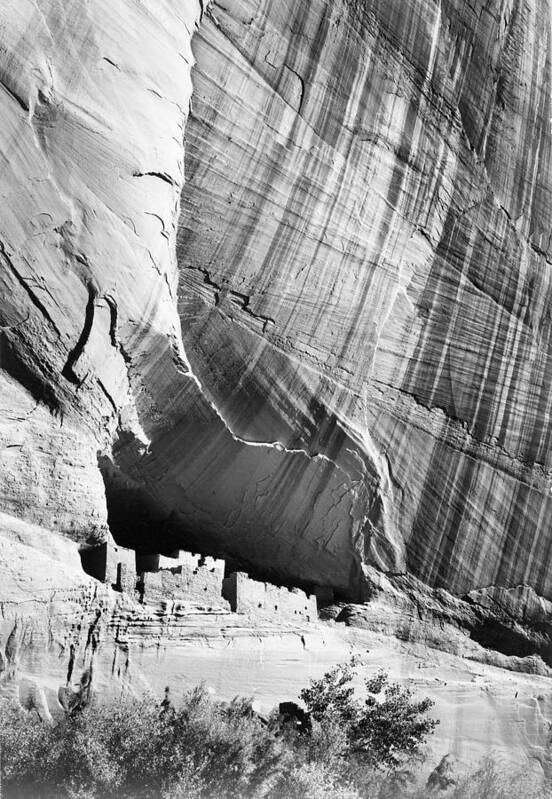 Ansel Adams Poster featuring the digital art View from river valley Canyon de Chelly by Ansel Adams