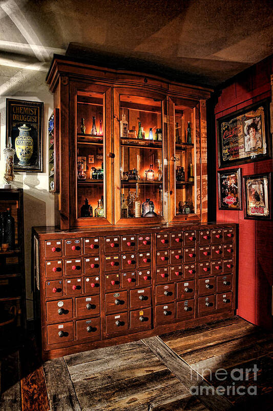 Apothecary Poster featuring the photograph Vintage Apothecary Case by Olivier Le Queinec