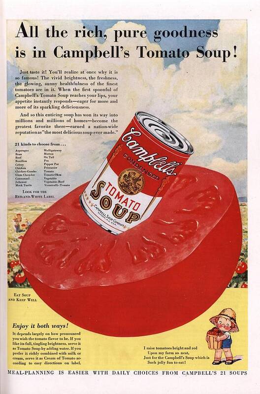 Ad Poster featuring the photograph Vintage Campbells Soup Ad by Georgia Clare