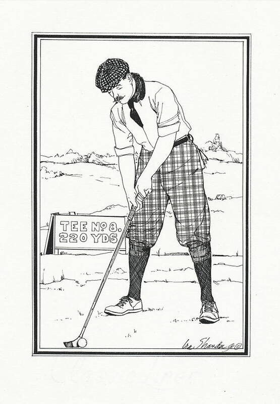 Golf Poster featuring the drawing Vintage Golfer 1900 by Ira Shander