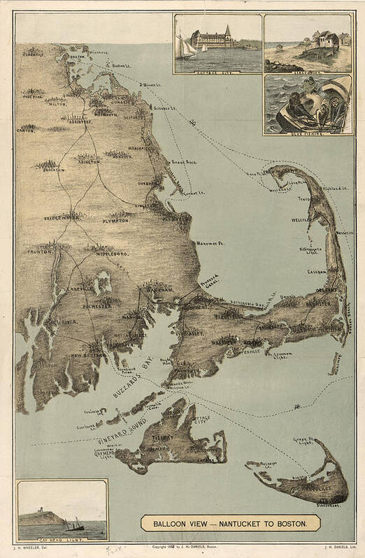 Cape Cod Poster featuring the photograph Vintage Map of Cape Cod 1885 by Adam Shaw
