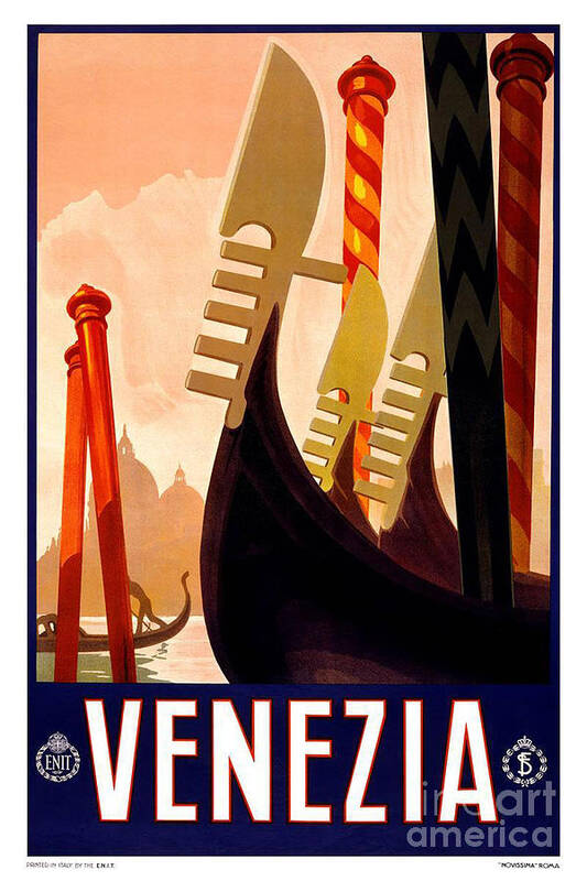 Vintage Poster featuring the photograph Vintage Travel Poster Venezia Italy by Action