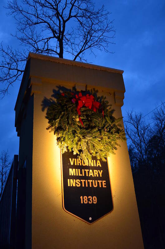 Vmi Poster featuring the photograph VMI North Gate Pylon by Cathy Shiflett