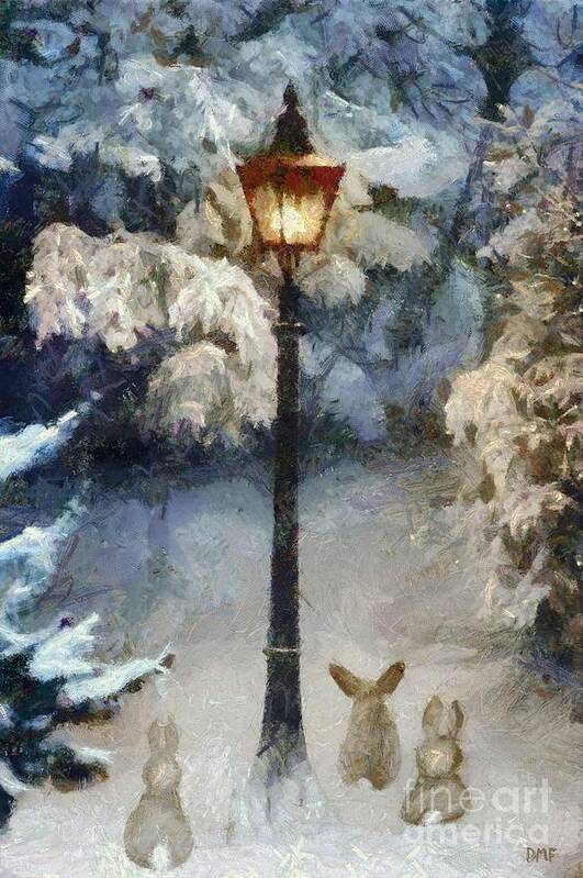 Winter Poster featuring the painting Waiting for Santa 2 by Dragica Micki Fortuna