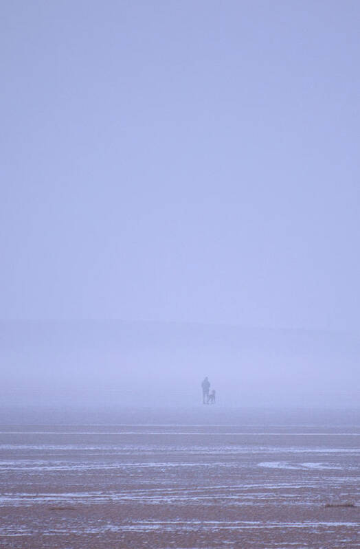 Walking Poster featuring the photograph Walking the dog in the mist by Spikey Mouse Photography