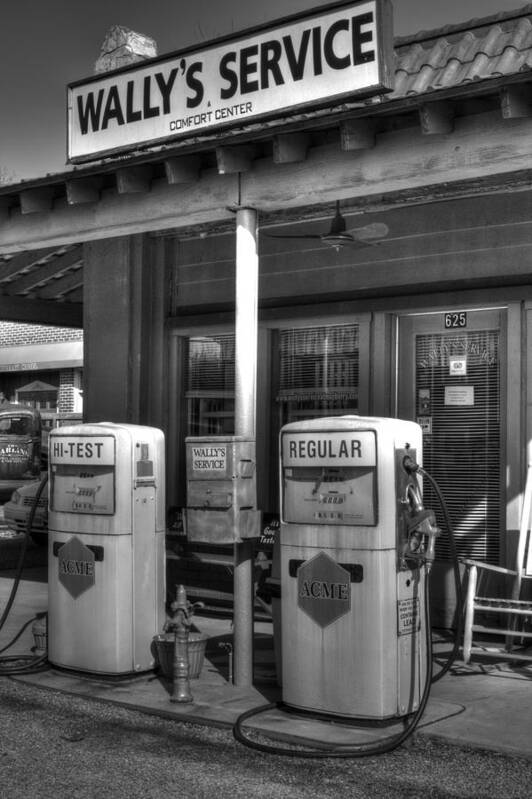 Gas Station Poster featuring the photograph Wally's Service Station by Michael Eingle