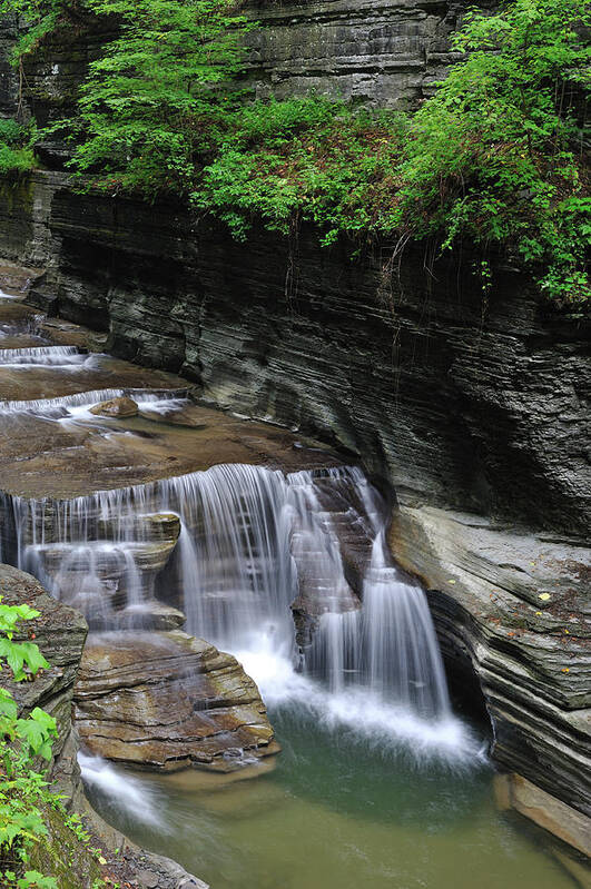 Scenics Poster featuring the photograph Waterfalls In Robert H. Treman State by Aimintang