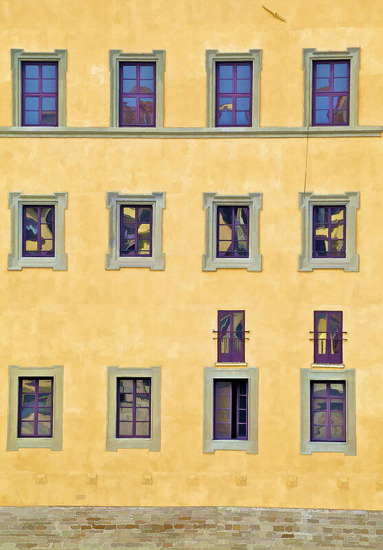 Brown Poster featuring the photograph Windows of Florence by David Letts
