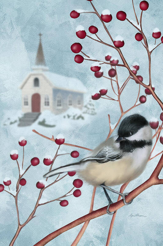 Winter Poster featuring the digital art Winter Scene I by April Moen