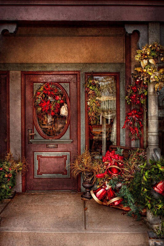 Winter Poster featuring the photograph Winter - Store - Metuchen NJ - Dressed for the holidays by Mike Savad