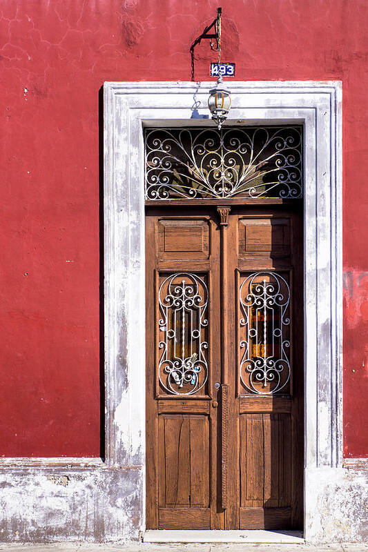 Old Poster featuring the photograph Wood and Wrought Iron Doorway in Merida by Mark Tisdale