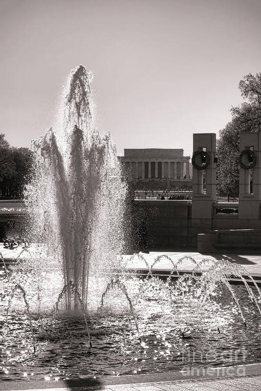National Poster featuring the photograph World War II Memorial Fountain by Olivier Le Queinec