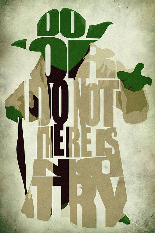 Yoda Poster featuring the digital art Yoda - Star Wars by Inspirowl Design