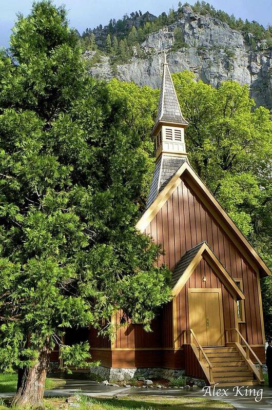 Yosemite Valley Chapel Poster featuring the photograph Yosemite Valley Chapel by Alex King