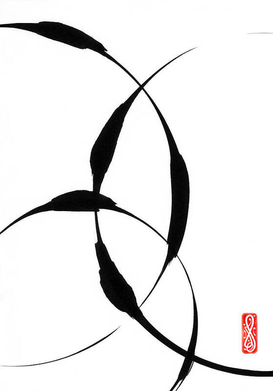 Zen Poster featuring the painting Zen Circles 5 by Hakon Soreide