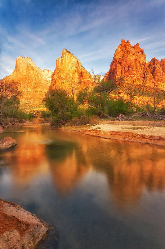 Zion Poster featuring the photograph Zion First Light by Darren White