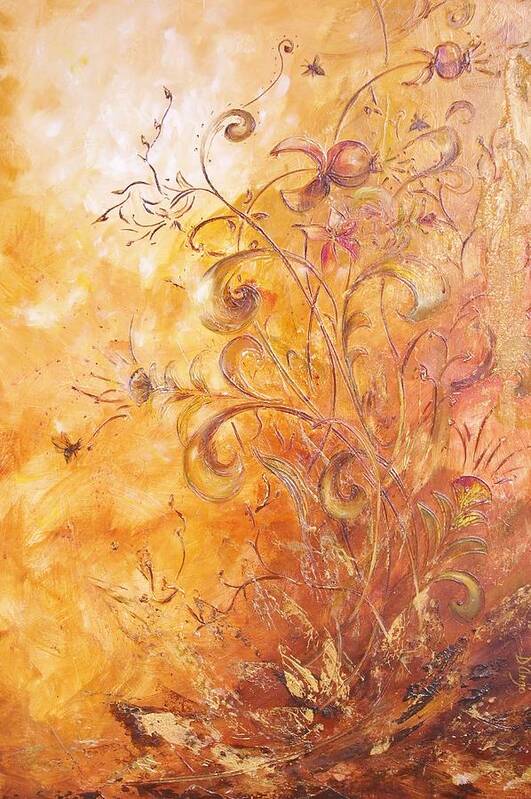 Bee Poster featuring the painting Nectar #1 by Dina Dargo