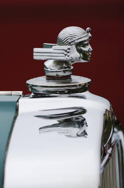 1934 Stutz Sv-16 Poster featuring the photograph 1934 Stutz SV-16 Hood Ornament by Jill Reger