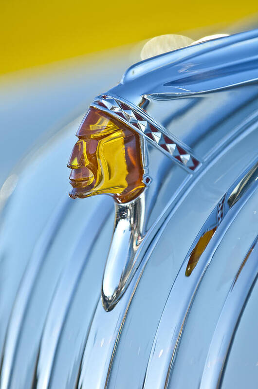 1948 Pontiac Poster featuring the photograph 1948 Pontiac Chief Hood Ornament #2 by Jill Reger