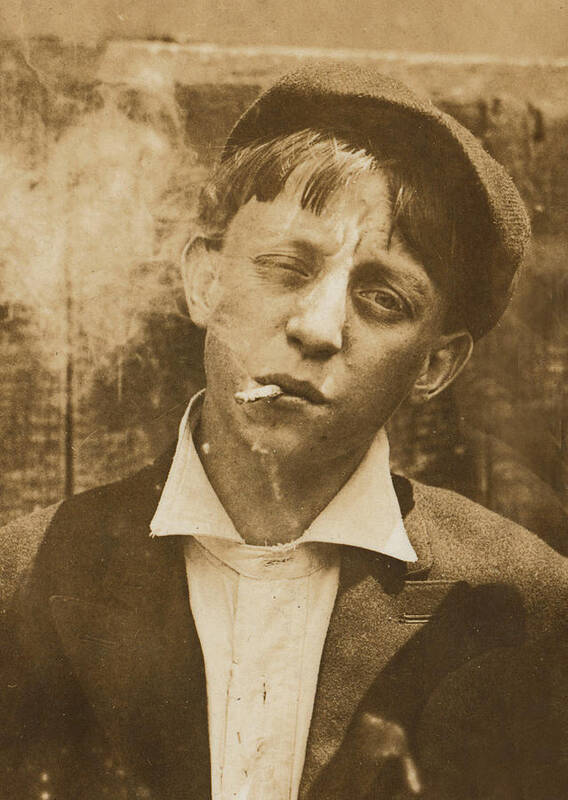 1910s Poster featuring the photograph Portrait Of A Boy Smoking, Original #2 by Everett