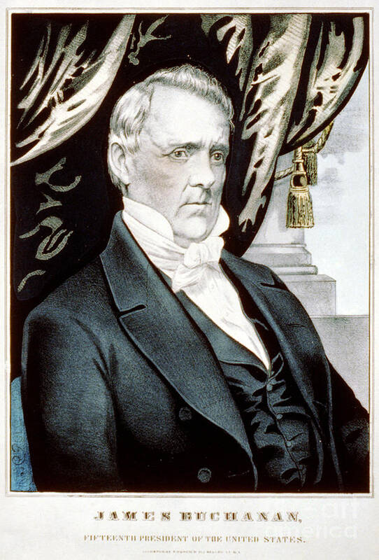 Government Poster featuring the photograph James Buchanan, 15th American President #4 by Photo Researchers