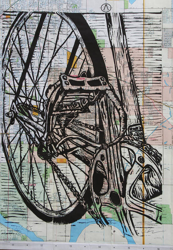 Bike Poster featuring the drawing Bike 3 #6 by William Cauthern