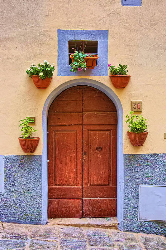 Colorful Poster featuring the photograph A door in Monte Carlo Italy by Fred J Lord