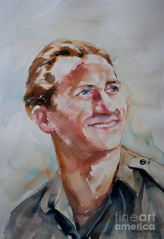 Watercolour Poster featuring the painting A Great Man by Barbara McMahon