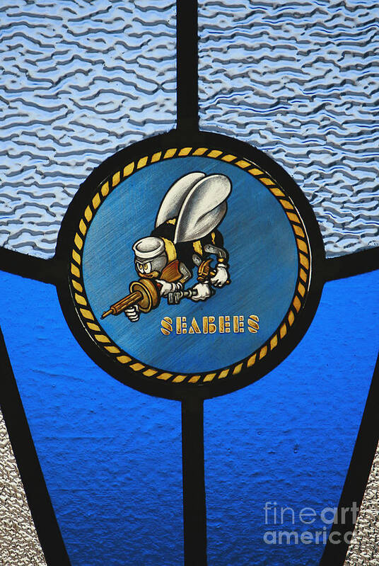 Bee Poster featuring the photograph A Single Seabee Logo Built by Stocktrek Images