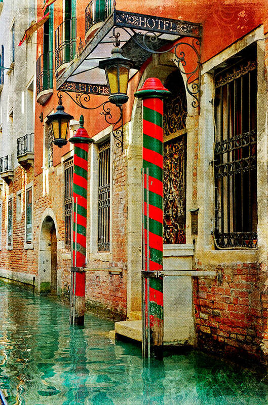 Hotel Poster featuring the photograph A Venetian Hotel by Martina Fagan