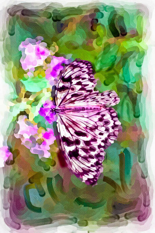 Butterfly Poster featuring the digital art Almost Abstract Butterfly by Ches Black