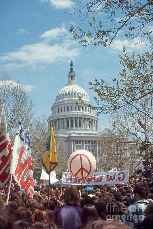 Anti-war Demonstration Poster featuring the photograph Anti-war March In Washington, D.c by Katrina Thomas