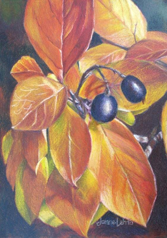 Autumn Poster featuring the painting Autumn Berries by Janae Lehto